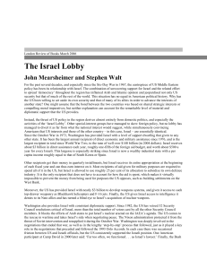 Reading--the Israel Lobby