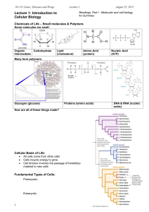 03-131 Genes, Diseases and Drugs Lecture 1 August 23, 2015