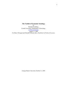 The Toolkit of Economic Sociology