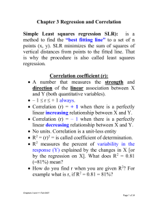 Chapter 3 Regression and Correlation Simple Least squares