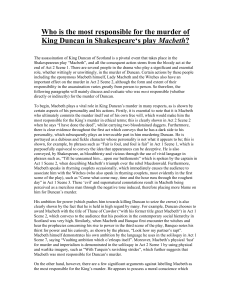 Who is the most responsible for the murder of King Duncan in