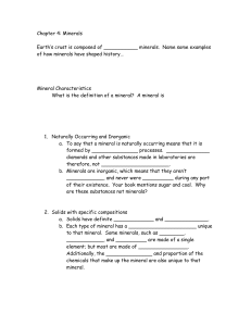 Chapter 4: Minerals