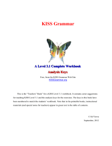 KISS Level 3. 1. 1 - Compound Main Clauses
