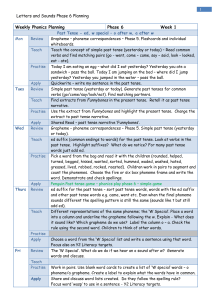 Weekly Phonics Planning