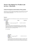 Top of Form Week 4: Developing New Products and Services
