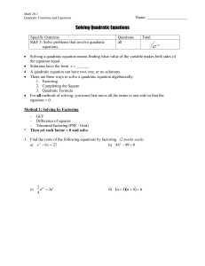 Quadratic Equations Assignment_2