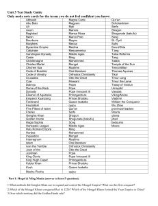 Unit 3 Test Study Guide Only make note cards for the terms you do