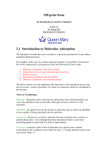 Adsorption at Solid Surfaces