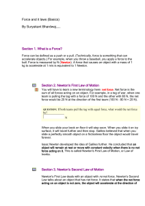 Force and it laws (Basics)