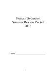 Honors Geometry Summer Packet 2016