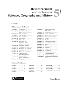 Reinforcement and extension Science, Geography and History