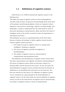 Definitions of cognitive science