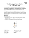 26 The Enthalpy of Neutralization of Phosphoric Acid