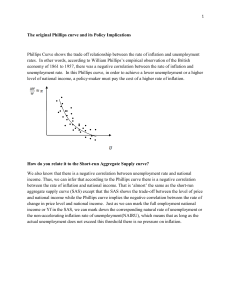 1 The original Phillips curve and its Policy Implications Phillips