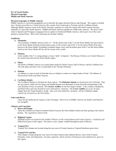 PHYSICAL GEOGRAPHY OF MIDDLE AMERICA: divided into 3