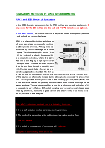 IONIZATION METHODS IN MASS SPECTROMETRY