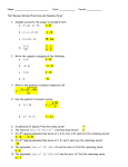 Test Review: Rational Functions and Complex Zeros