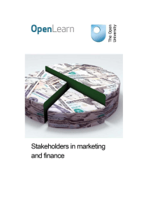 Stakeholders in marketing and finance