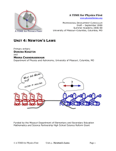 Unit 4: Newton`s Laws - Hickman Science Department