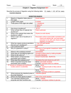 Biology 12 - Digestion