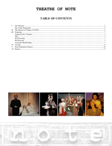 II. The History of Theatre of NOTE
