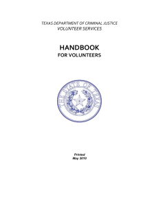 the importance of volunteers - Texas Department of Criminal Justice