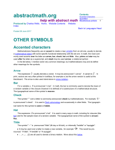 Other Symbols - Abstractmath.org
