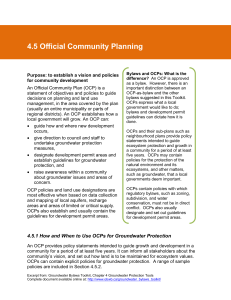 4.5 Official Community Planning