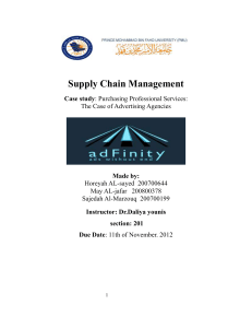 Supply Chain Management Case study: Purchasing Professional