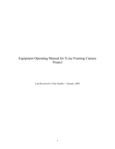 Equipment Operation Manual for X