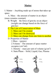 Matter - FJHS Team 1 Science