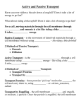 Active and Passive Transport