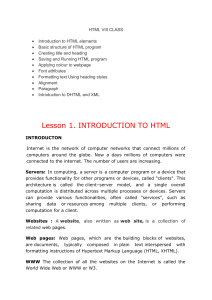 html for viii class
