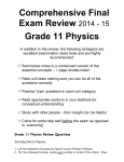 Comprehensive Final Exam Review 2014