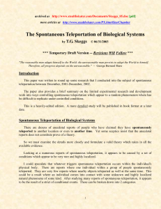 Spontaneous Teleportation of Biological Systems