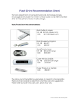 Flash Drive Recommendation Sheet