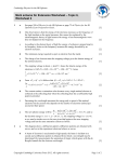 Mark scheme for Extension Worksheet – Topic 6, Worksheet 2
