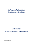 Define and discuss on Geothermal Gradients Submitted by WWW