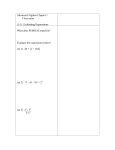 Advanced Algebra Chapter 1