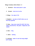 Biology Vocabulary Test 1