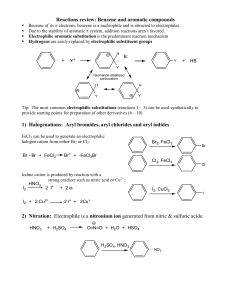 Reactions to functionalize benzene