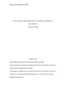 1 RESEARCH PAPER The Consequences of the Stigmatization of