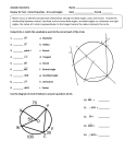 Analytic Geometry Name Review for Test –Circle Properties