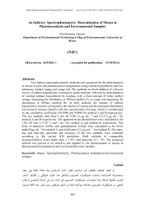 An Indirect Spectrophotometric Determination of Mesna in