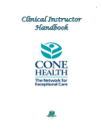 1 Clinical Instructor Handbook Contents Faculty Orientation