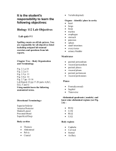 BIO 112 Lab Objectives