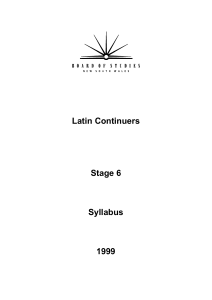 2 Introduction to Latin in the Stage 6 Curriculum