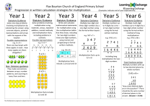 multiplication - Flax Bourton Church of England Primary School