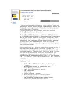 Chapter 2. Windows Server 2003 Structure and