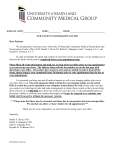 new patient information letter - University of Maryland Community